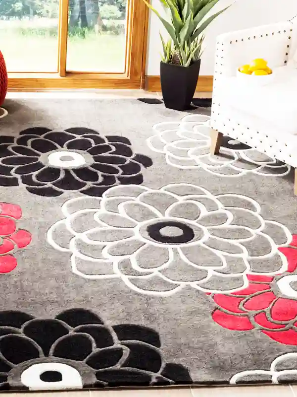 black and white carpet